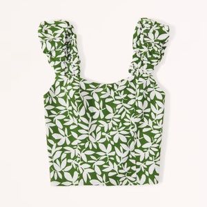 Abercrombie & Fitch - Bubble Strap Poplin Top - XS - Green